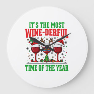 Relógio Grande Vinho de Natal Vermelho Maravilhoso Design