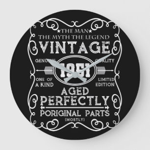 Relógio Grande Vintage 1951 Man Myth Legend 70 Birthday