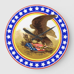 Relógio Grande Vintage American Bald Eagle