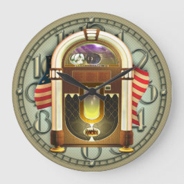 Relógio Grande Vintage American Jukebox Wall Clock