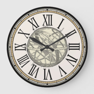 Relógio Grande Vintage "Armillary Sphere" Wall Clock