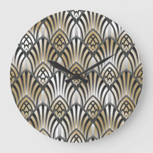 Relógio Grande Vintage Barroco: Padrão Ornamental Sem Costura