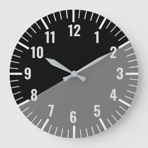 Relógio Grande Vintage Black and Cinza Clock with Numbers (Preto 