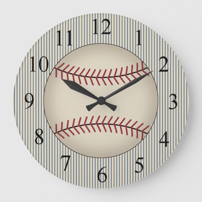 Relógio Grande Vintage Blue Baseball Wall Clock (Frente)