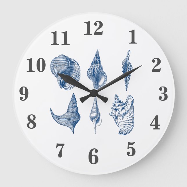 Relógio Grande Vintage - Cana branca e azul (Frente)