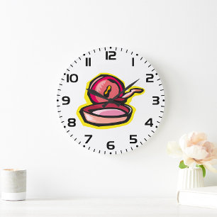 Relógio Grande Vintage Cast Iron Griddle Retro Cozinhar Art