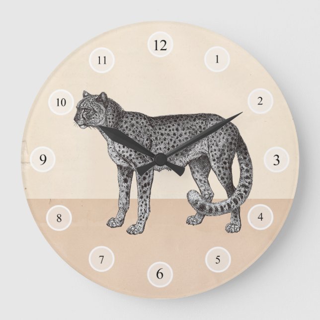 Relógio Grande Vintage Cheetah Clock (Frente)