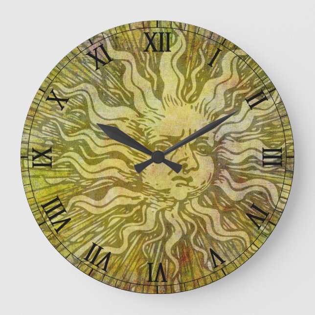 Relógio Grande Vintage Cheio Face Sun (Frente)