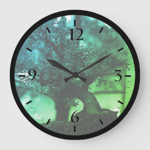 Relógio Grande Vintage China Guilin miniatura bonsai Pote Grande