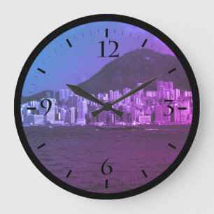 Relógio Grande Vintage China Hong Kong Bay Skyscrapers Watch