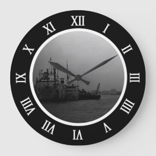 Relógio Grande Vintage China Xangai Port Canvas Print