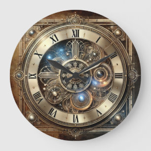 Relógio Grande Vintage Clock Steampunk - Engrenagem Mecânica Eleg