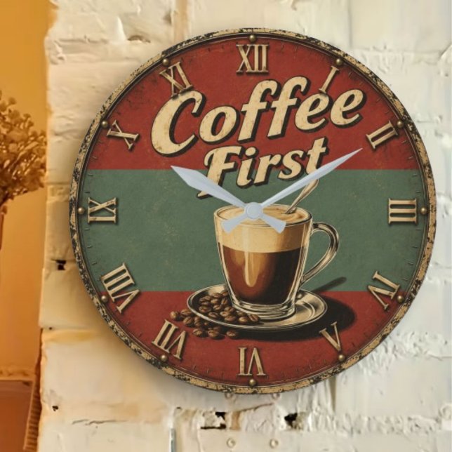 Relógio Grande Vintage Coffee Bar  (Criador carregado)