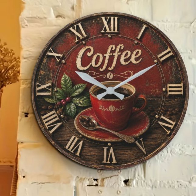 Relógio Grande Vintage Coffee Cup  (Criador carregado)