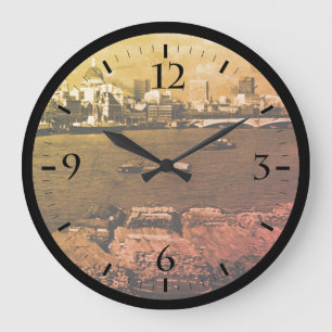 Relógio Grande Vintage England London Thames River Skyline City L