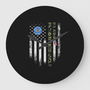 Relógio Grande Vintage EUA Flag Army Veteran Orud
