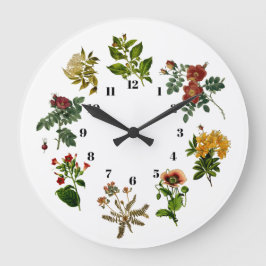 Relógio Grande Vintage Flower Botany