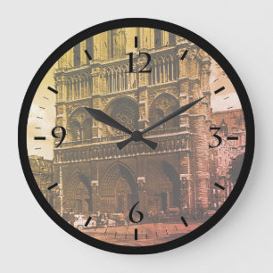 Relógio Grande Vintage França Paris Notre Dame Catedral Grande Cl