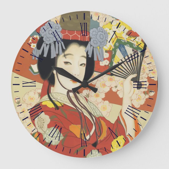 Relógio Grande Vintage Geisha (Frente)