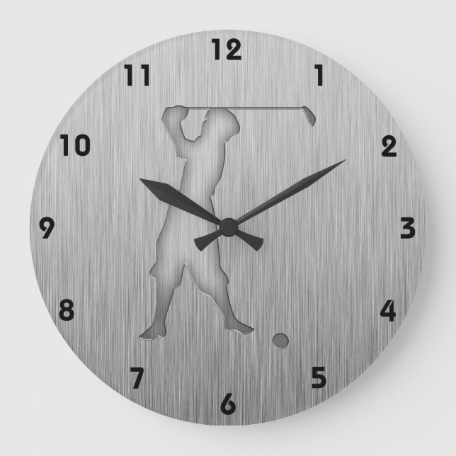 Relógio Grande Vintage Golfer; Metal-look (Frente)