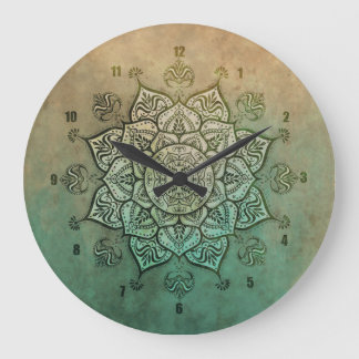 Relógio Grande Vintage Indian Mandala Bohemian Wall Clock