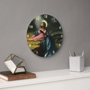 Relógio Grande Vintage Jesus Cristo Rezando, Jardim de Gethsemane