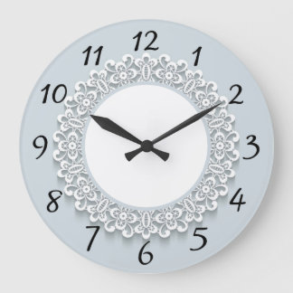 Relógio Grande Vintage Lace Large Light Blue Cinza Lock