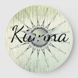 Relógio Grande Vintage Mandala em Munique Glass Personalizado