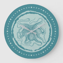 Vintage Octopus Aqua Teal Náutica
