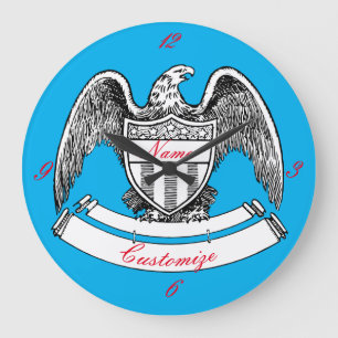 Relógio Grande Vintage Patriotic Eagle PlaqueThunder_Cove