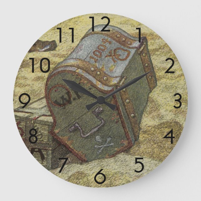 Relógio Grande Vintage Pirates, William Kidd Burying Treasure (Frente)