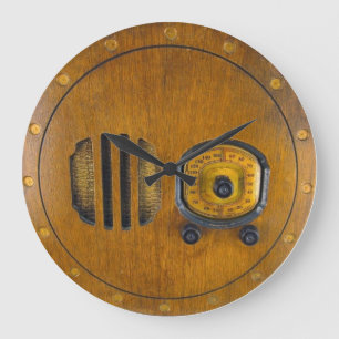 Relógio Grande Vintage Radio Design Wall Clock