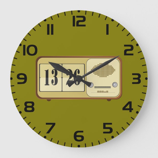 Relógio Grande Vintage Retro Flip Clock Radio (Frente)