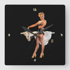 Relógio Grande Vintage Retro Ironing Pinup Girl