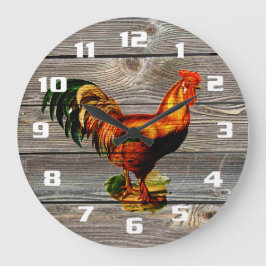Relógio Grande Vintage Rooster Kitchen
