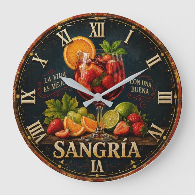 Relógio Grande Vintage Sangria  (Frente)