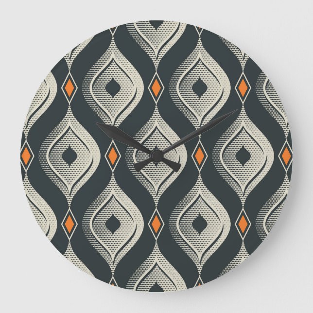 Relógio Grande Vintage Seamless Classic Pattern Design (Frente)