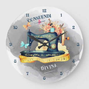 Relógio Grande Vintage sewing machine latin sewing é divino