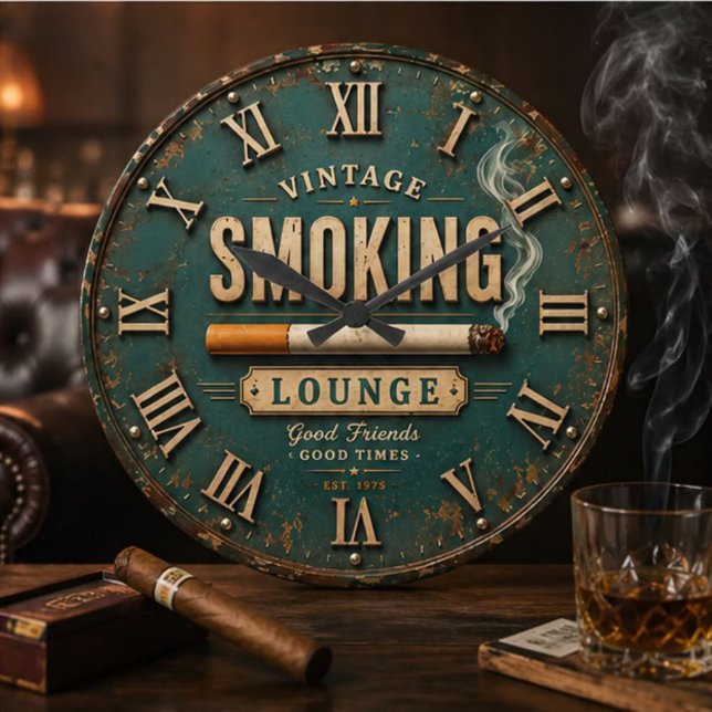 Relógio Grande Vintage Smoking Lounge (Criador carregado)