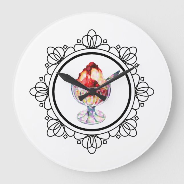 Relógio Grande Vintage sorvete sundae clock (Frente)