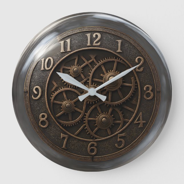 Relógio Grande Vintage Steampunk Gear Wall Clock (Frente)