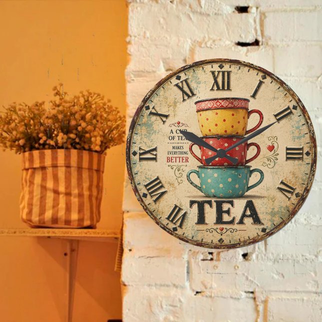 Relógio Grande Vintage Tea Time  (Criador carregado)