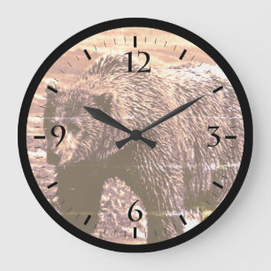 Relógio Grande Vintage USA Alaska Brown bear Watch