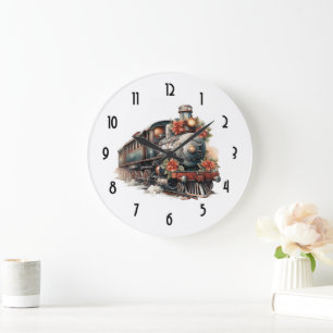 Relógio Grande Vintage Vapor Train Tradicional