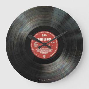 Relógio Grande Vintage Vinyl Wall Clock - Designer Den - Gifts