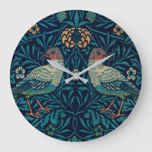 Relógio Grande Vintage William Morris Birds, Retro