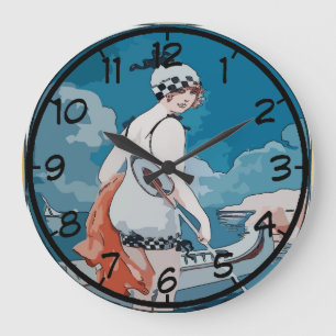 Relógio Grande Vintage Woman e Canoagem Clock