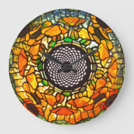 Relógio Grande Vintagem floral de vidro retido