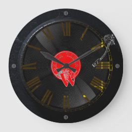 Relógio Grande Vinyl Vibes Retro Turntable Clock