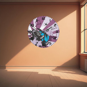 Relógio Grande Violão azul